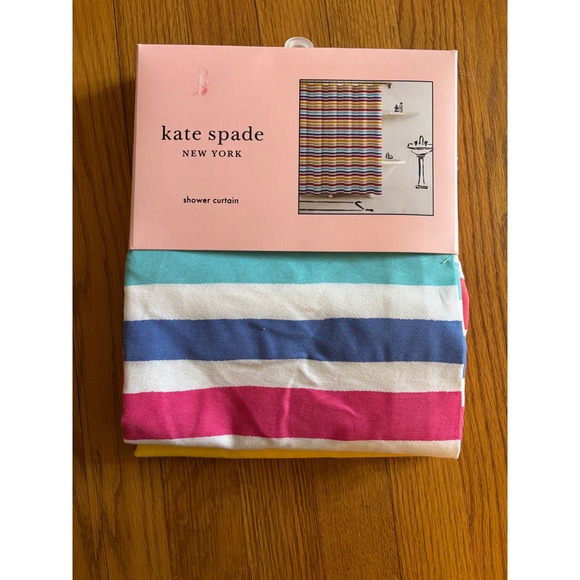 Kate Spade New York Other - Kate Spade New York Painted Stripe Shower Curtain Multicolor 72x72 Cotton Blend